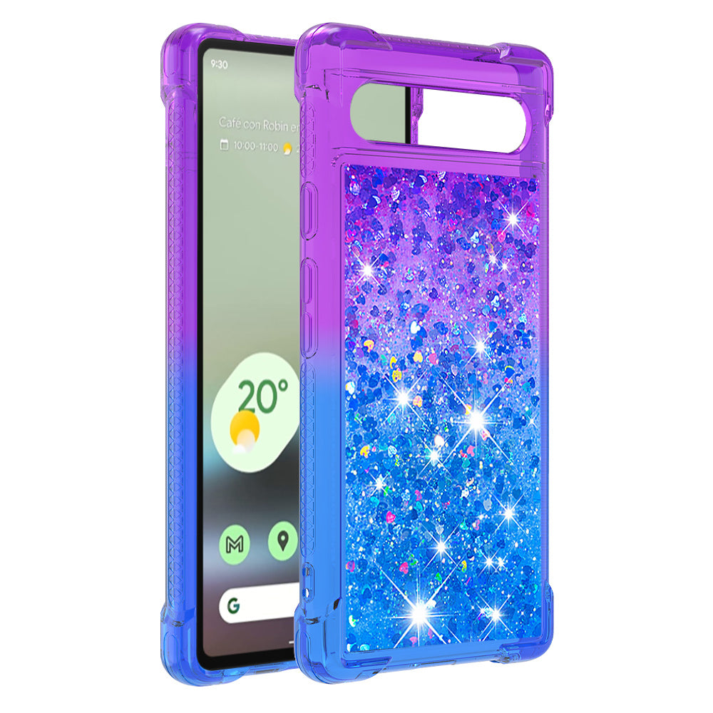 YB Quicksand Series-3 for Google Pixel 7a Shockproof TPU Phone Back Cover Gradient Quicksand Liquid Flowing Sparkle Anti-scratch Phone Case YB Quicksand Series-3 for Google Pixel 7a Shockproof TPU Phone Back Cover Gradient Quicksand Liquid Flowing Sparkle Anti-scratch Phone Case